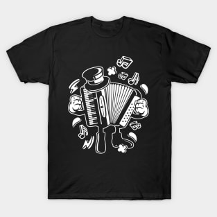 Cartoon Accordion T-Shirt Fun Polka Music Instrument T-Shirt